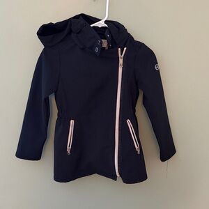 MICHAEL Michael Kors Girls Asymmetric Zip Softshell Black Jacket 7/8